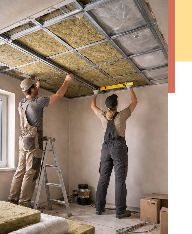 Шумоизоляция потолка в Минеральных Водах от 1295 руб. под ключ — услуги ОТДЕЛОЧНИК-Мнр